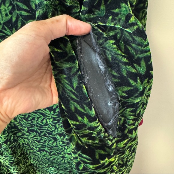 Vintage Goody Goody California Velvet Duster W/XL Green Pink Embroidered Dress - Picture 11 of 14